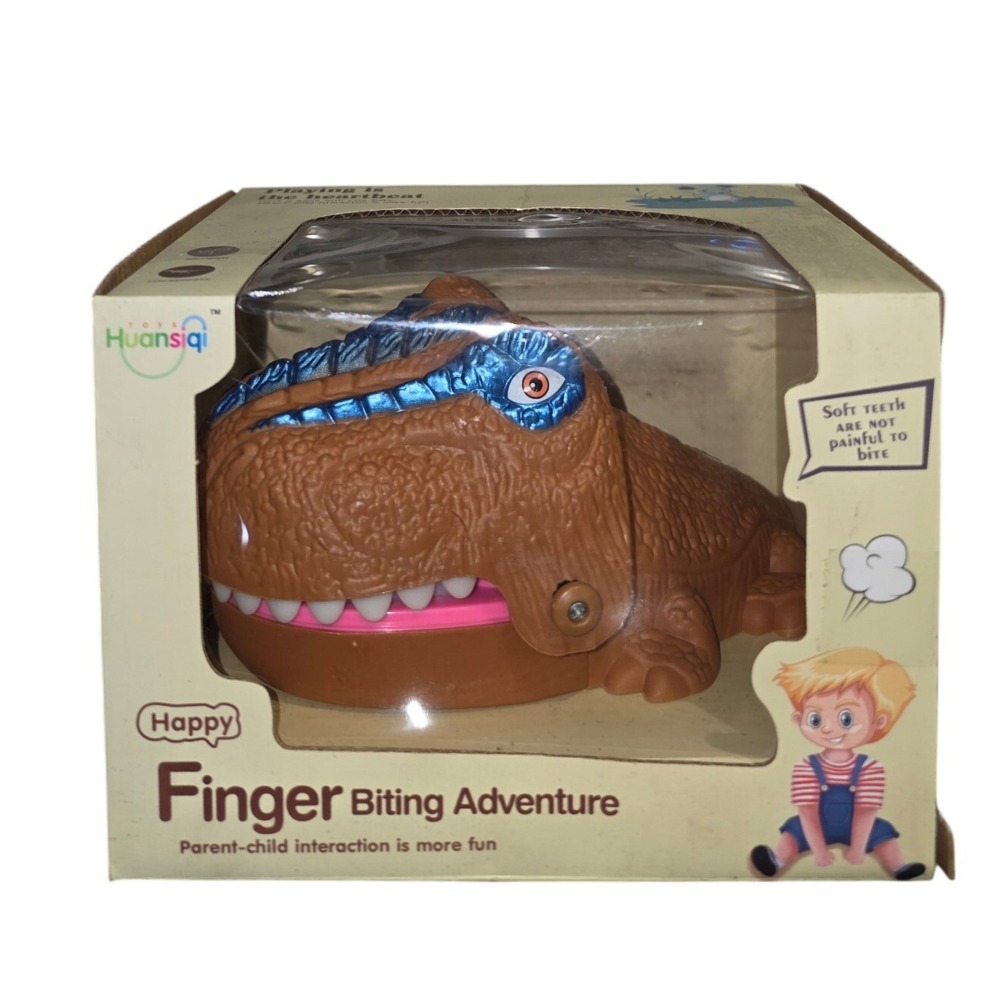 Huansiqi T-Rex Dinosaur Chomping Teeth Game Brown Blue 262-17 Kids Toy
